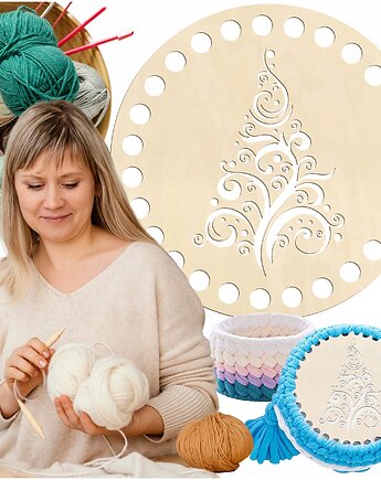 Spód do koszyka na szydełku Baza do torebki ze sznurka OKRĄG 15cm EKO Dno, smxdsgn