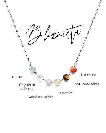 Twój ZODIAK, Naszyjnik Glam, Bliźnięta, srebrny, GLAM