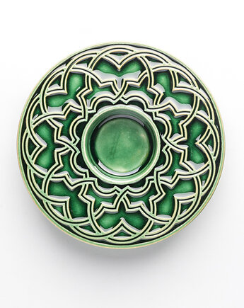 Lampion geometryczny, zieleń butelkowa, pracowniazona