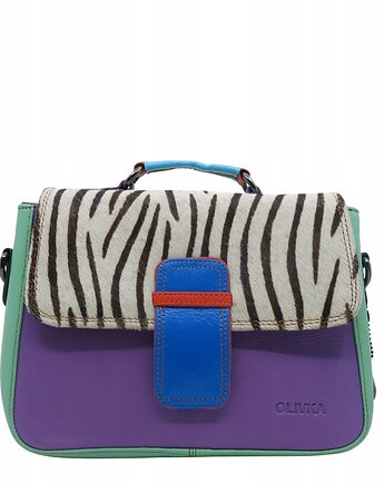 Torebka skórzana damska klasyczna rączka pasek ze skrawków OLIVKA, Olivka Warsaw