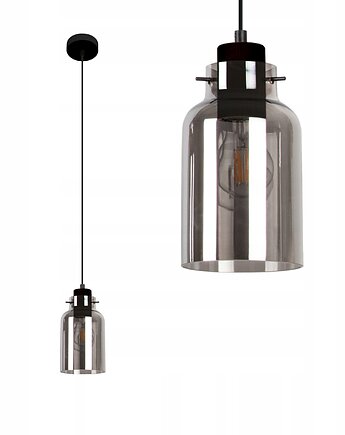 Zjawiskowa lampa w stylu LOFT z szklanym dymionym kloszem, Fabryka Lamp
