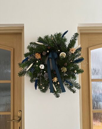 Wianek zimowy niebieski jodła naturalny, Łąka