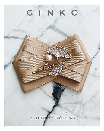 Brosza GINKO Nowość Glamour, Pudrowy Różowy