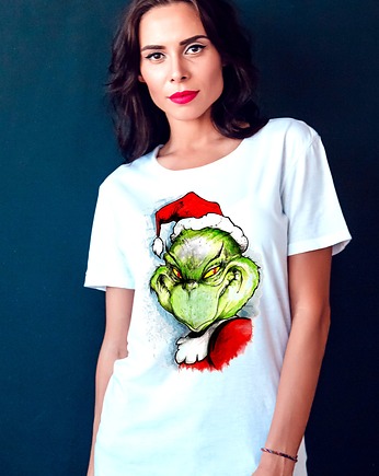 Koszulka  z nadrukiem Grinch face, ART ORGANIC