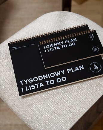 Zestaw planerów tygodniowy+dzienny, niedatowane, ADHD-friendly czarny, PaperDesk