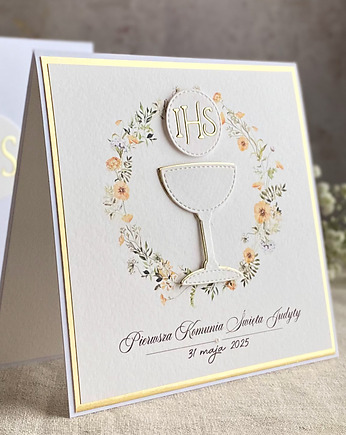 Kartka na komunię w ozdobnej kopercie, 76c, Anna Art and Crafts