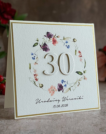 Personalizowana kartka na 30 urodziny, BH 70, Anna Art and Crafts