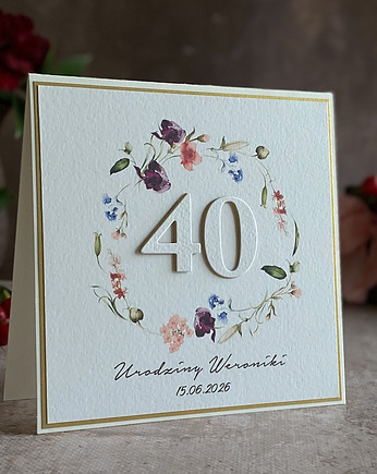 Personalizowana kartka na 40 urodziny, BH 70, Anna Art and Crafts