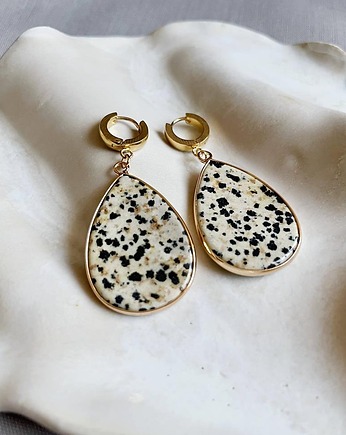 Kolczyki kajdanki - Jaspis Dalmatyński, Gleeme Jewellery