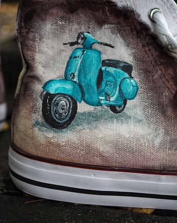 Ręcznie malowane wysokie trampki VESPA, ka.linea