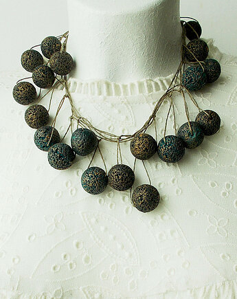 Lawa Naszyjnik lniany Unikat, galeria nuit