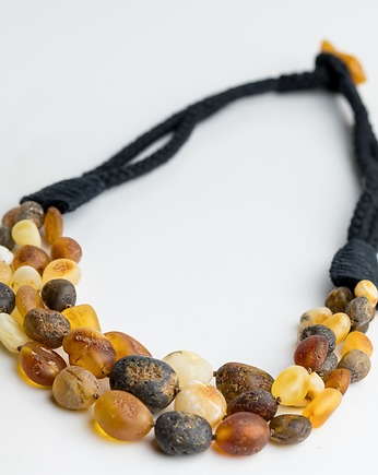 Naszyjnik bursztynowy OLIWKA MATOWA nieregularna, AmberMal