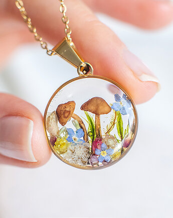 Naszyjnik z leśną kompozycją, nature gift