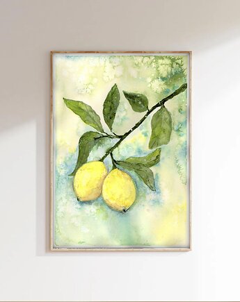 Oryginalna akwarela. Cytryny  A4, Malgorzata Domanska