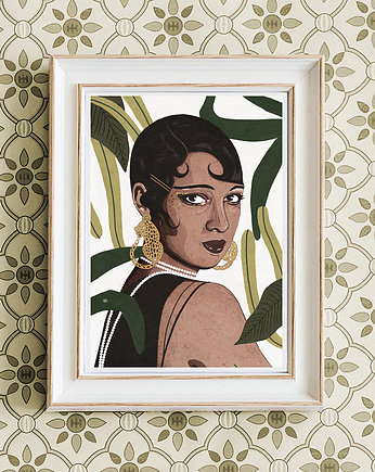 Women with cat earrings  plakat ilustracja, Żaneta Antosik PRINTS