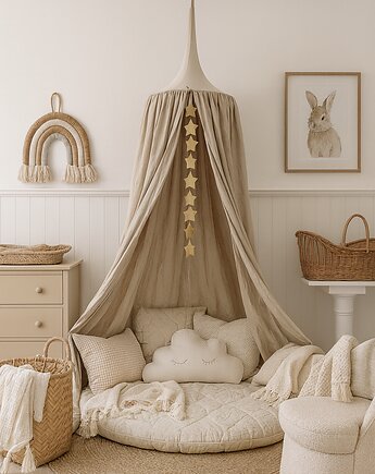 Baldachim bawełniany do pokoju dziecka , nisza