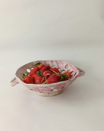 Różowy ceramiczny durszlak, Kaśka Keller