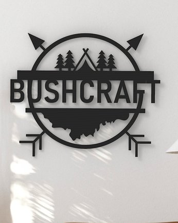 Bushkraft znak - artystyczna dekoracja ścienna dla miłośników lasu, Printerior