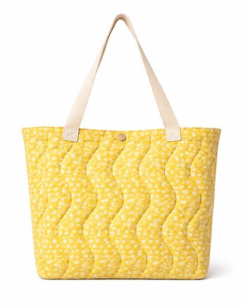 Torba pikowana - kwiatki, żółta, Linen House