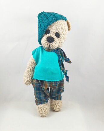 FELEK - szydełkowy miś, personalizacja, wernika