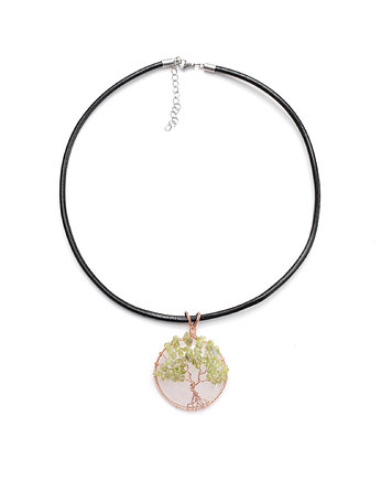 Naszyjnik - drzewko życia - tree of life - Kryształ Górski i Peridot, mdesign
