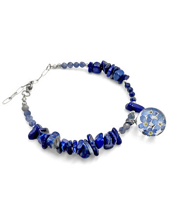 Bransoletka lapis lazuli, sodalit & niezapominajki, Bionty