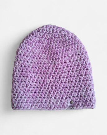 Ciepła czapka z wełny i alpaki - pudrowy róż, Malowane Nitki