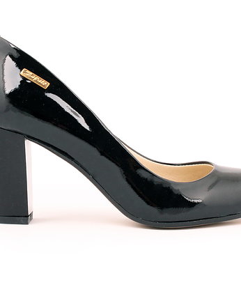 SKÓRZANE CZÓŁENKA ZAPATO 042 CZARNY LAKIER, Zapato