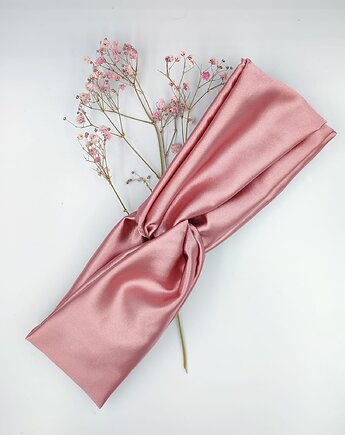 Opaska satynowa dirty pink, manufaktura, Kate HomeMade