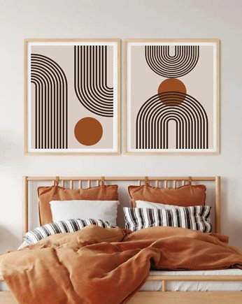 DWA PLAKATY mid century abstrakcyjne, black dot studio
