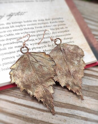 Listki brzozy IX kolczyki miedziane, Treemasters Copper Jewelry