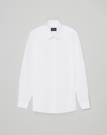Koszula męska lavello 00453 długi rękaw biały slim fit, BORGIO