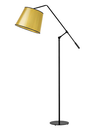 Czarno-złota lampa podłogowa z ruchomym ramieniem FOYA MIRROR, LYSNE