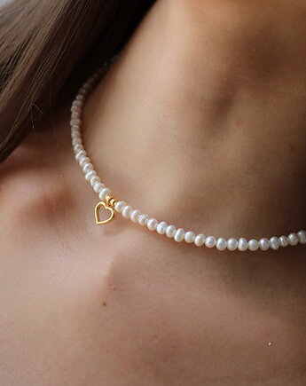 Choker / naszyjnik z naturalnych pereł słodkowodnych- srebro 925 pozłacane, Coccola JEWELLERY