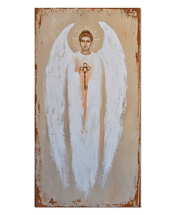 Anioł Klucznik XVI obraz ręcznie malowany, Galeriai