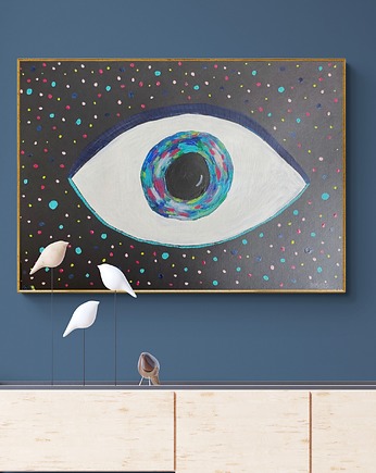 Colorful eye, malowany obraz, AAS Art Studio