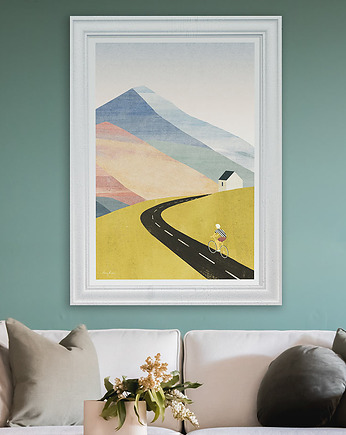 Rowerzysta na górskim szlaku - plakat fine art, minimalmill