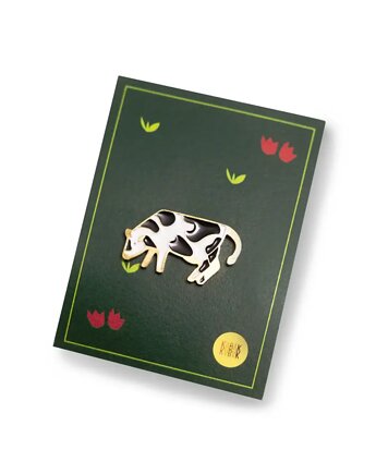 Krowa Pin ręcznie malowany Kabak, KABAK
