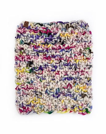 Kolorowy komin z grubej ręcznie farbowanej wełny, Holy Alpaca Knit