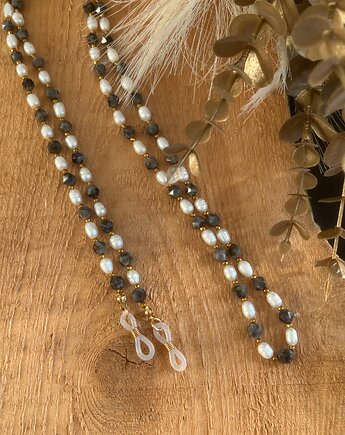 Łańcuszek do okularów z kamieniami i perłami hodowlanymi, Blask Natury