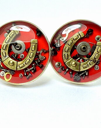 SPINKI - Podkowa (Red) - Spinki do mankietów, DROBINY CZASU