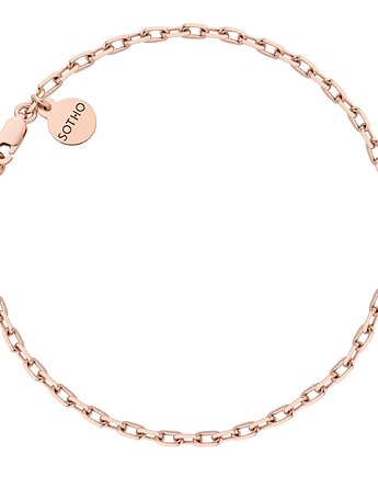 Masywna bransoletka na nogę z różowego złota, SOTHO