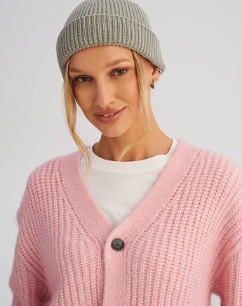 Krótka czapka prążkowana jasnoszara, HARP TEAM