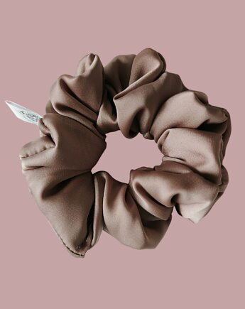 Satynowa gumka satynowa scrunchie owijka frotka mokka MIDI, Capillum