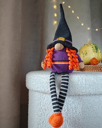 Krasnalka jesienna, Skrzat ozdobny, Dekoracja na Halloween, Dekoracja kominka, EcoToysByNastya