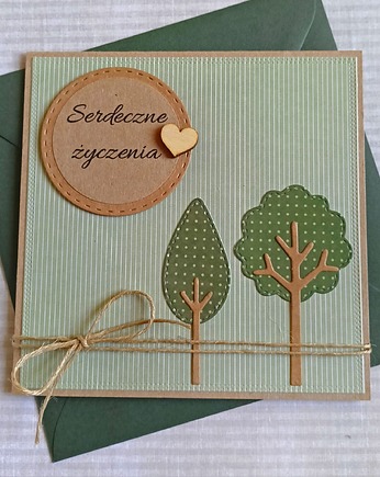 Serdeczne życzenia - drzewka - zieleń, kaktusia