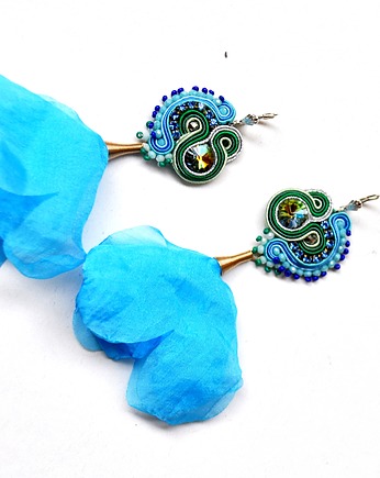 Sutaszowe kolczyki  BLUE&GREEN, Sylwia Żak