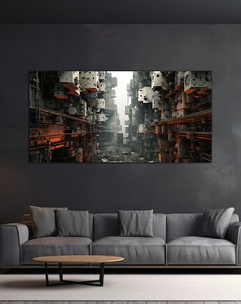 Futurystyczna Japonia, Cyberpunk - Plakat - Loft, Minimalizm, Black Sapphire Art