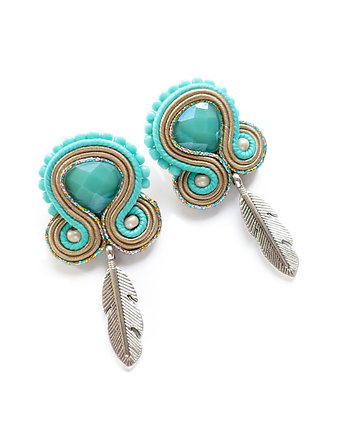 Małe etniczne kolczyki soutache, Mró Soutache