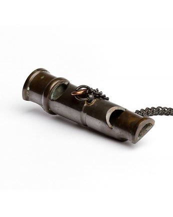 Gwizdek kapitański z brązu z łańcuszkiem